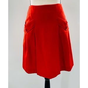 Vintage Crolla Red Lined Pleated  Skirt
